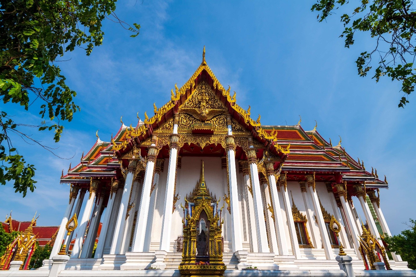 Thai temple at sunrise